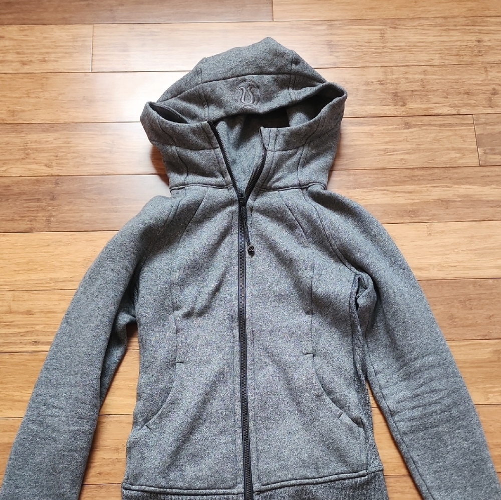 Lululemon Heather Gray Hooded Full-Zip Jacket